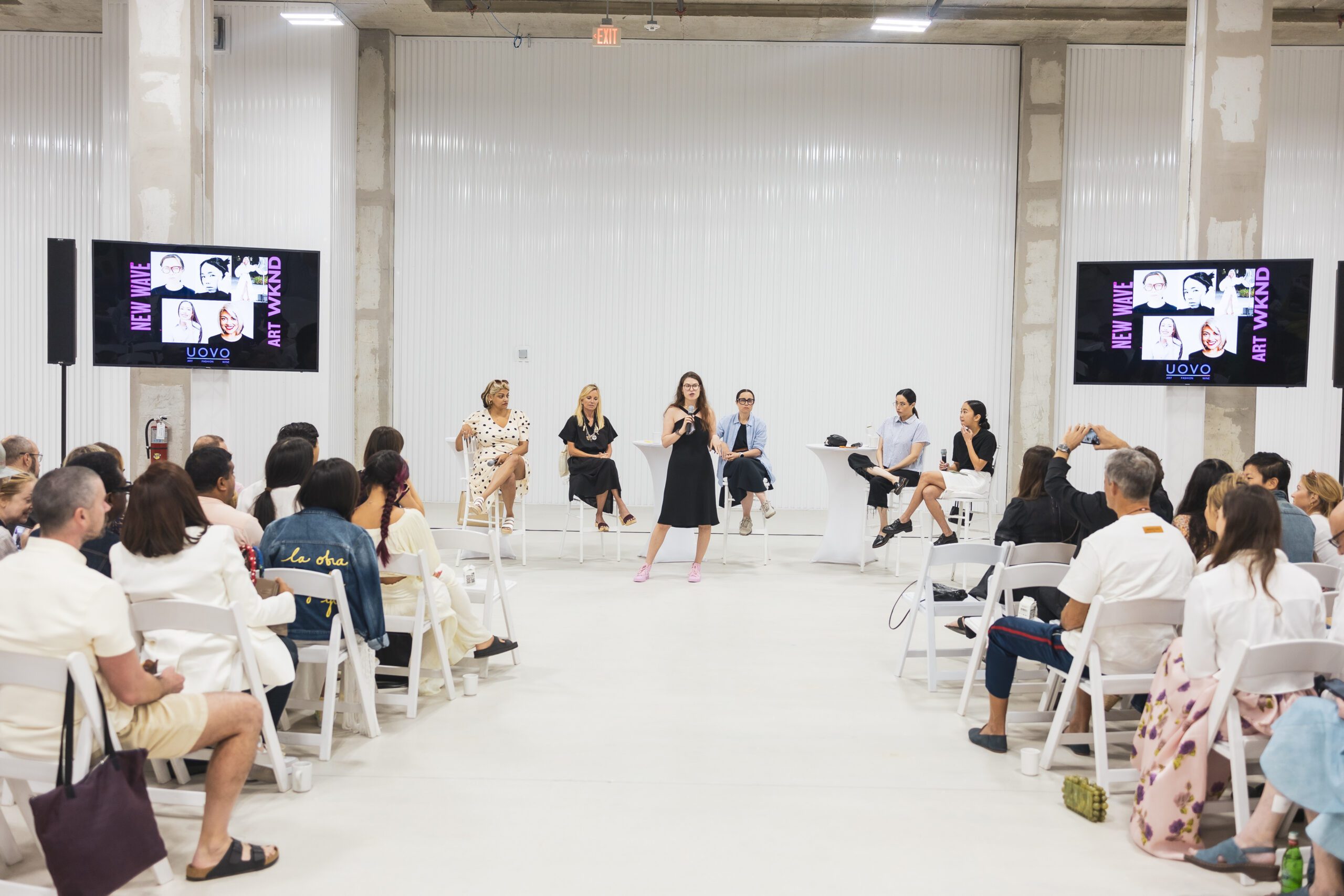 Panel discussion on creative expression at UOVO West Palm Beach, featuring women leaders in art.