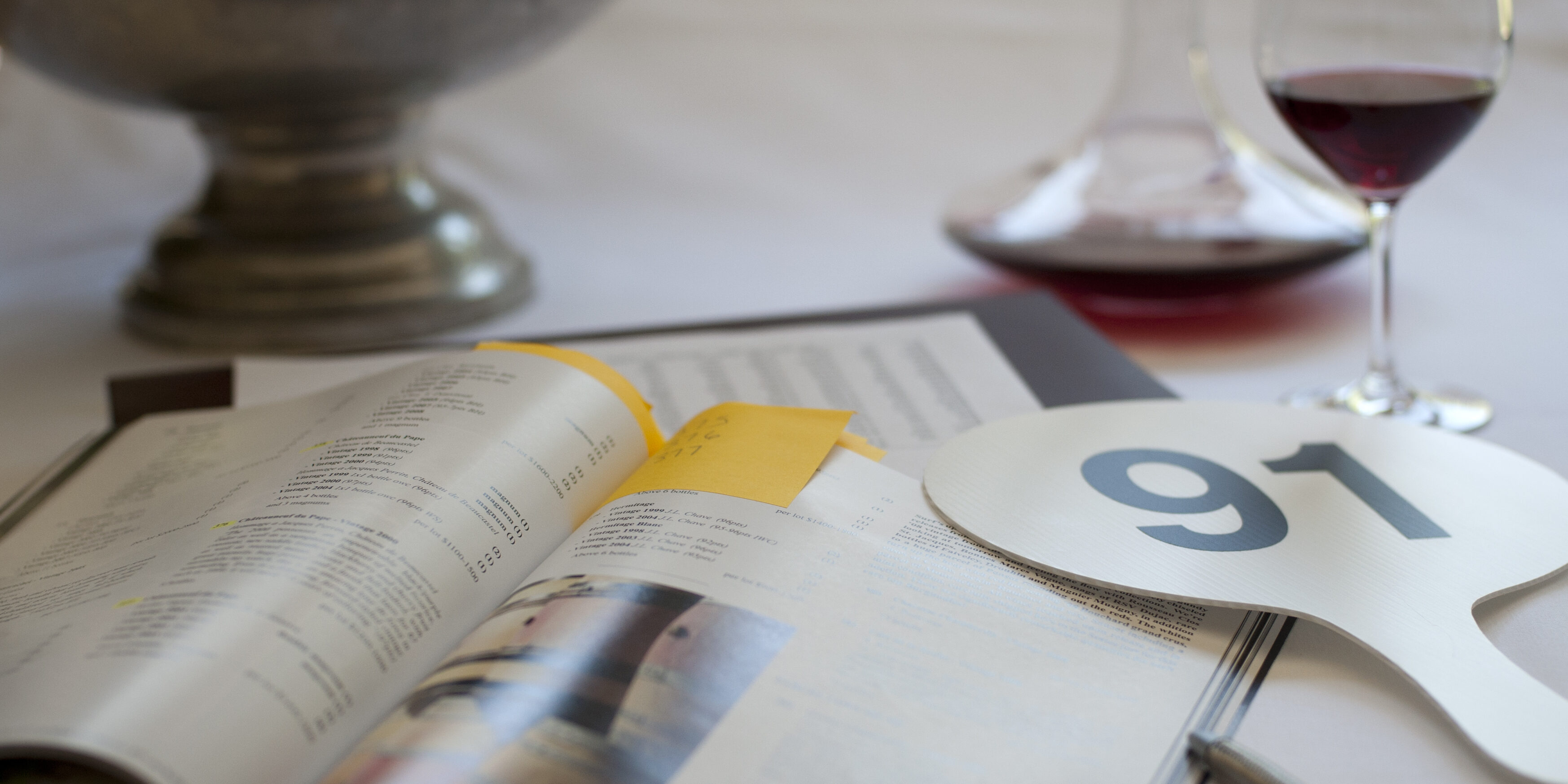 Ballot for Auction and Wine Glass