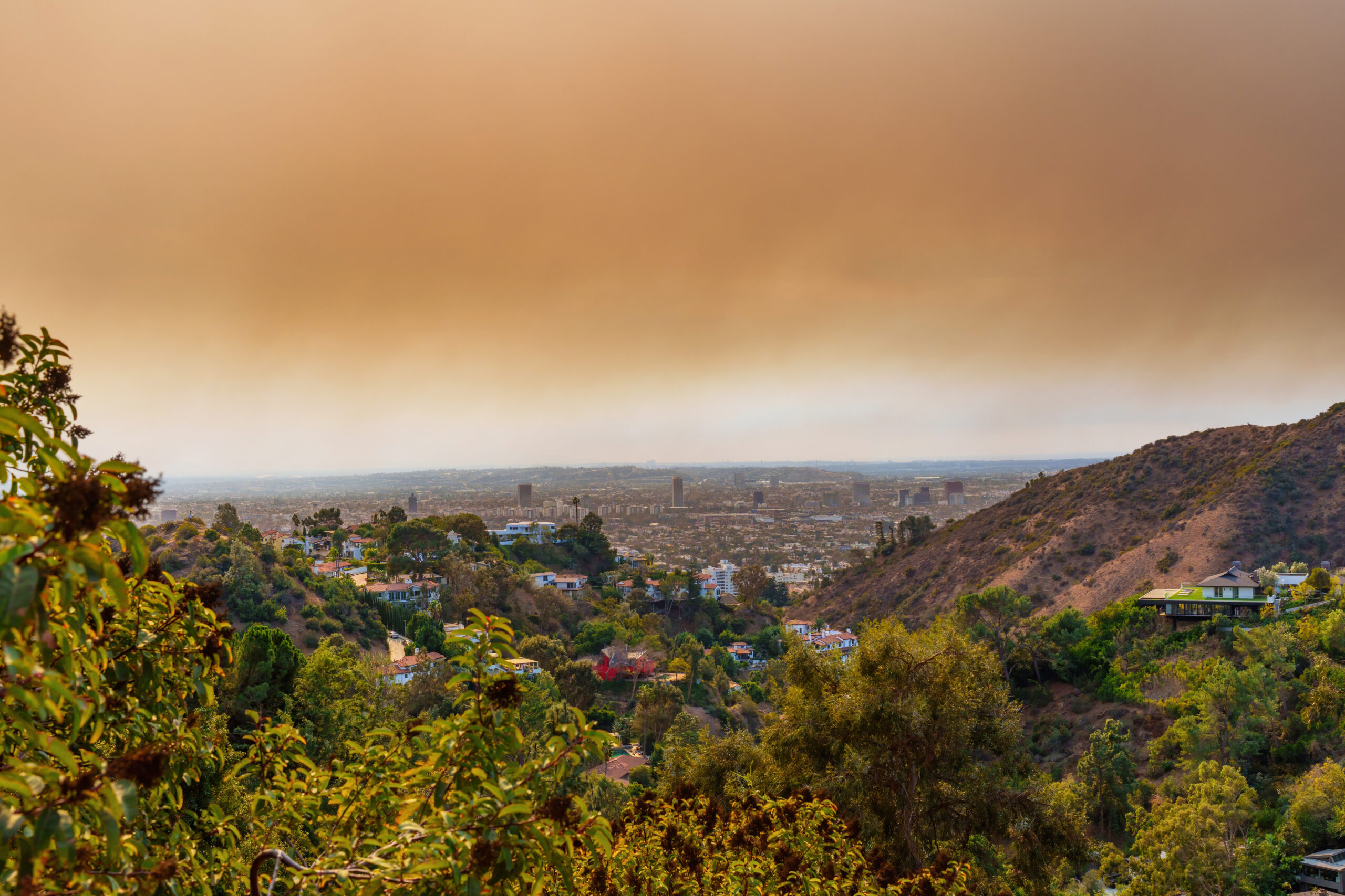View of Southern California in wake of the devastating wildfires.