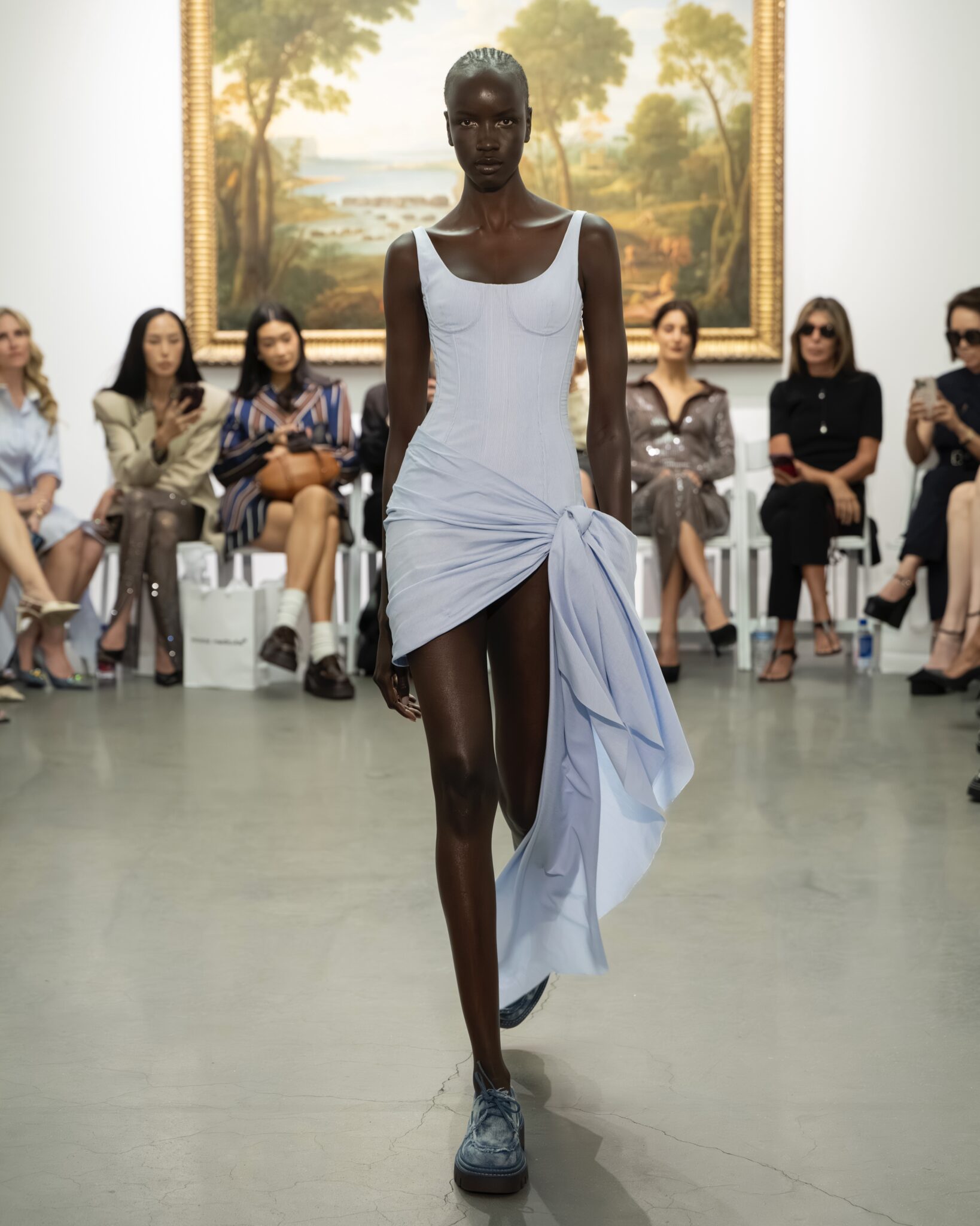 MONSE model walks down the runway at UOVO's Long Island City facility