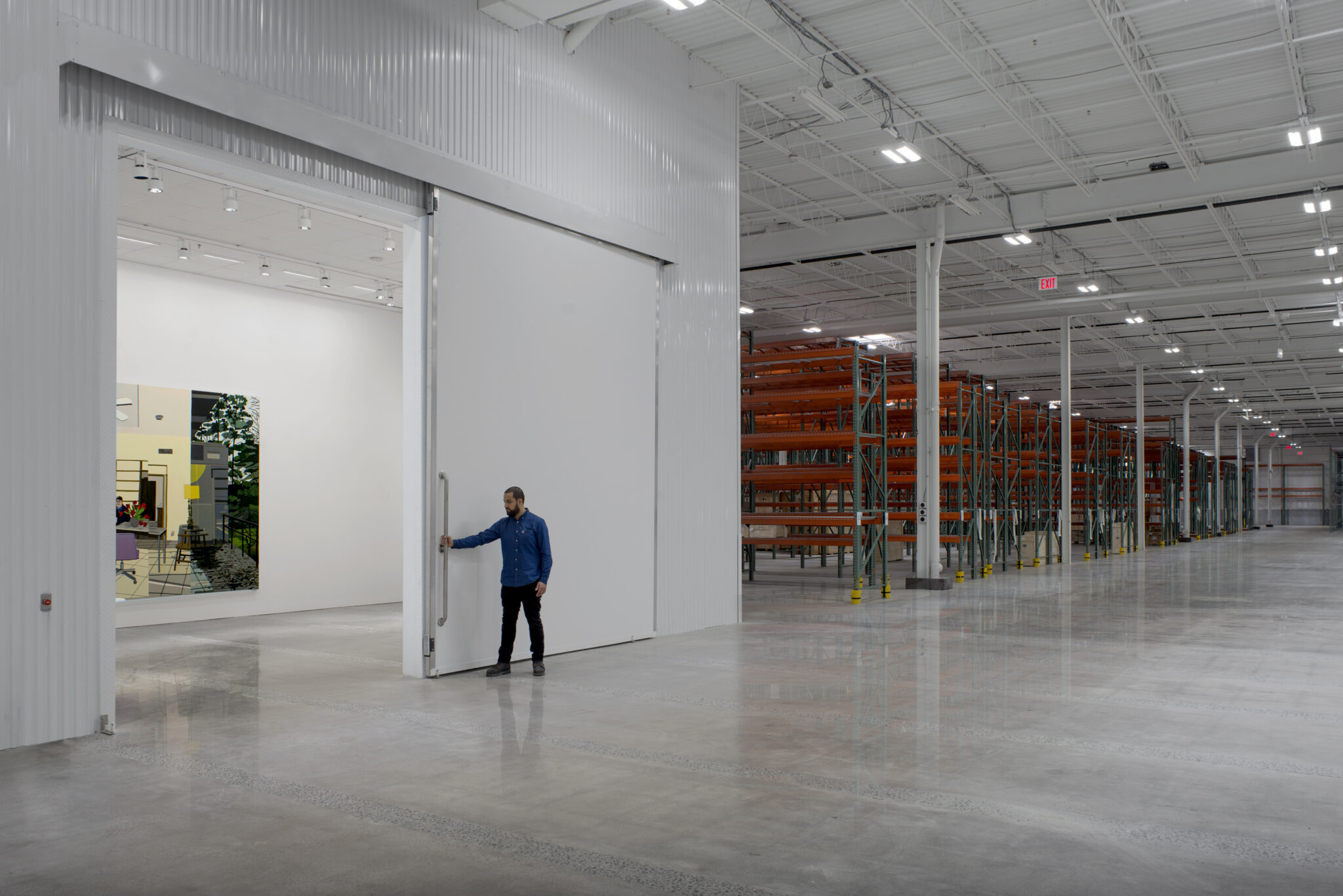 UOVO Art Handler in the facility's storage space.