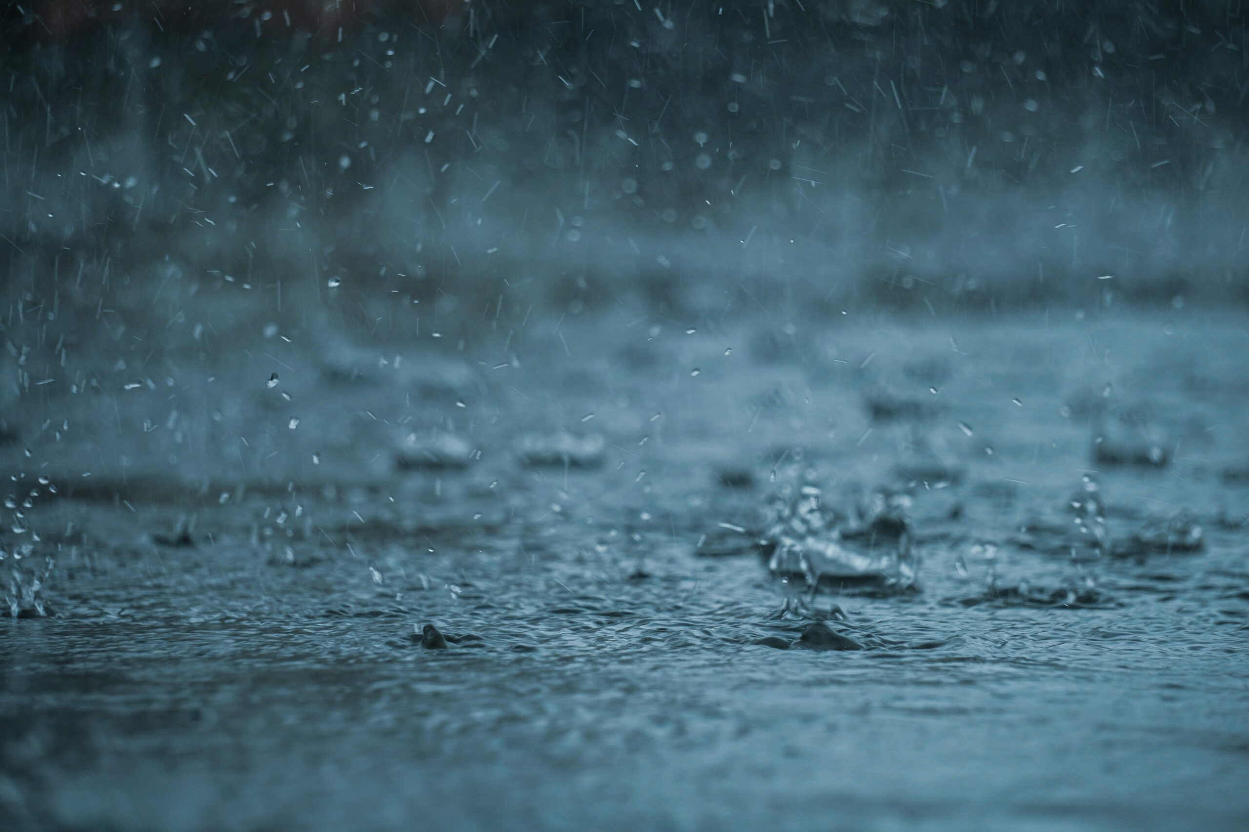 Heavy rain during storm season.