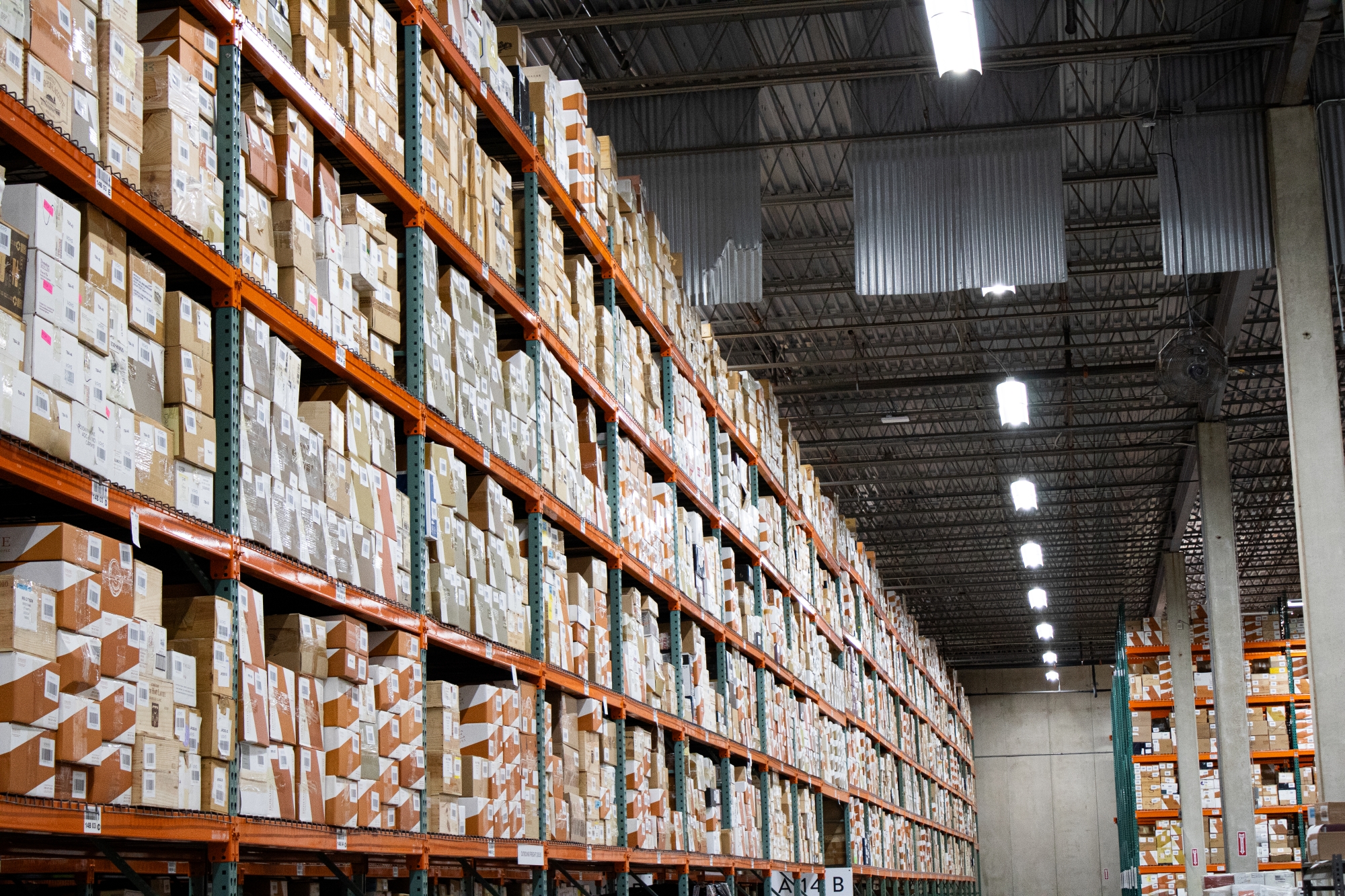 Storage at UOVO Wine's Edison facility.