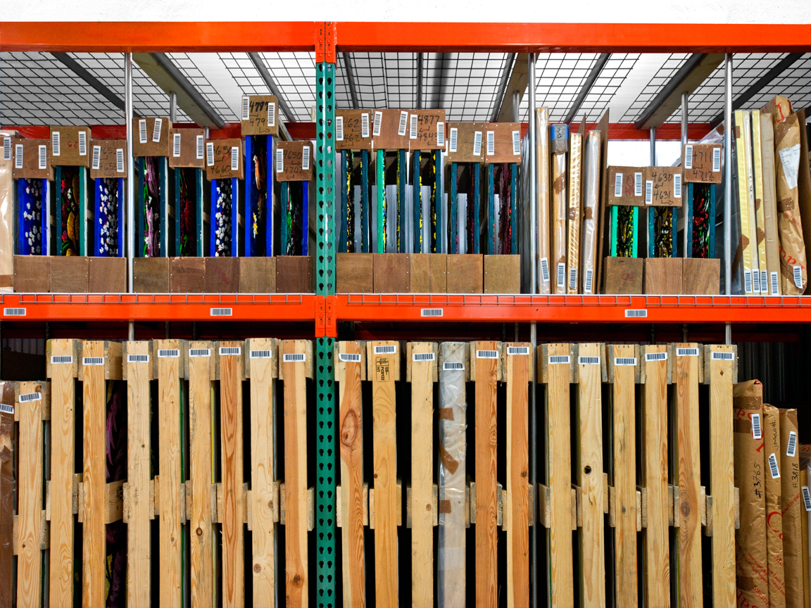 Art storage at UOVO's Long Island City facility.