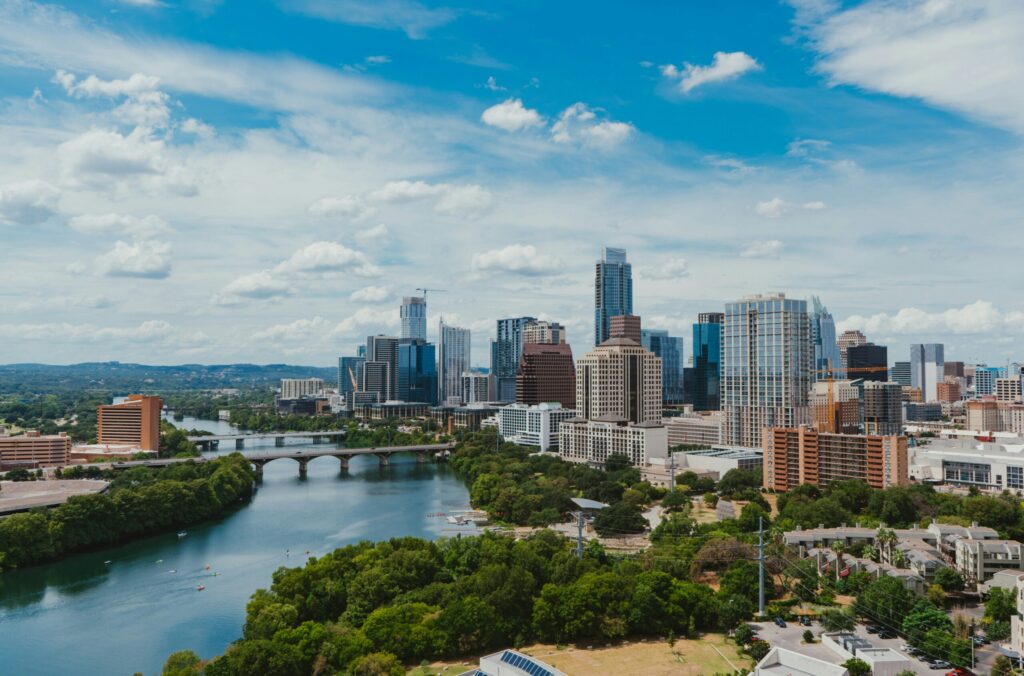 Aerial view of Austin, Texas.