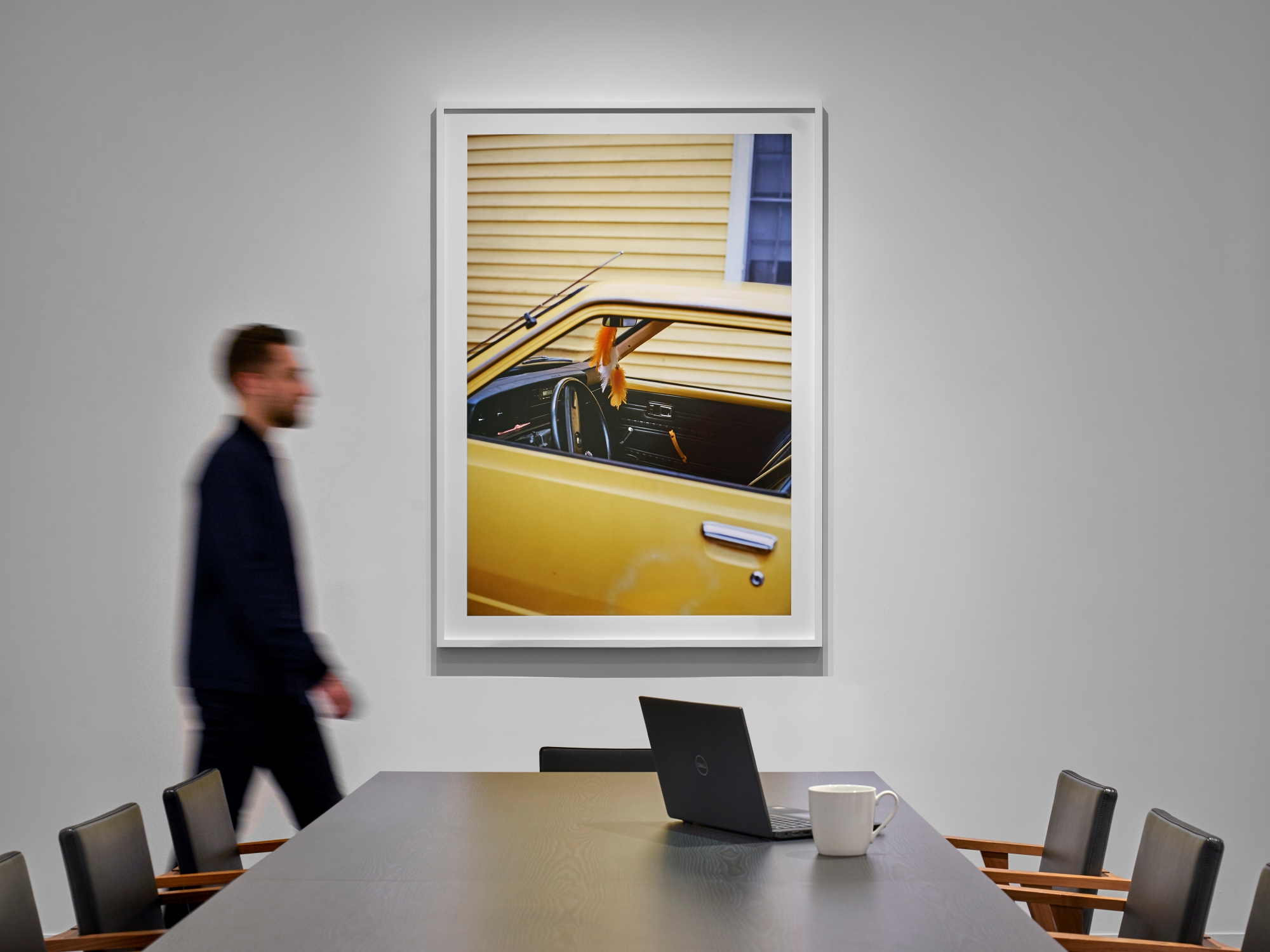 Client utilizing a UOVO viewing gallery as a workspace.